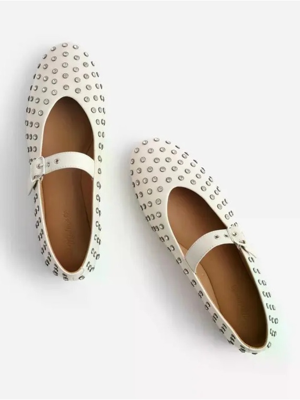 Madewell - Leather Mary Jane Flats Rhinestone